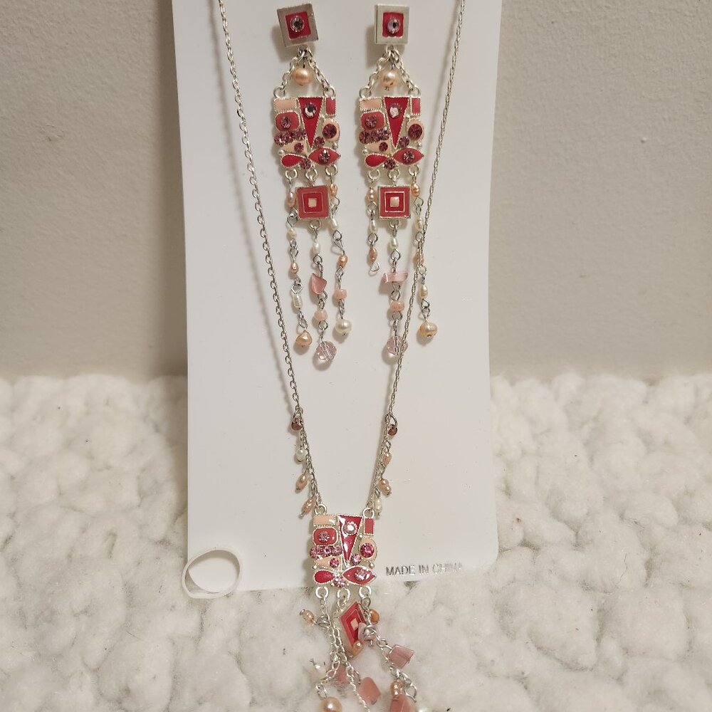 Christina Collection Mosaic Necklace and Matching Earrings